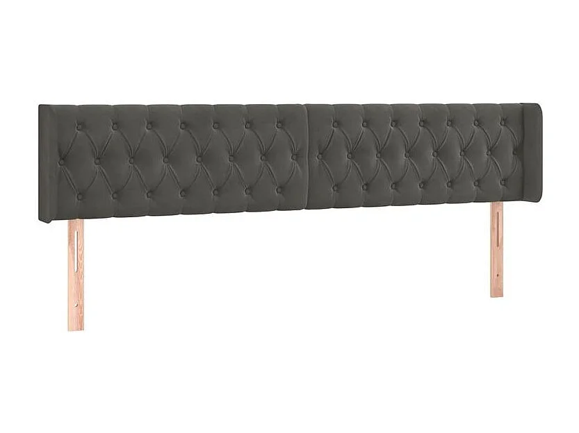 Tête de lit à LED Gris foncé 203x16x78-88 Velours