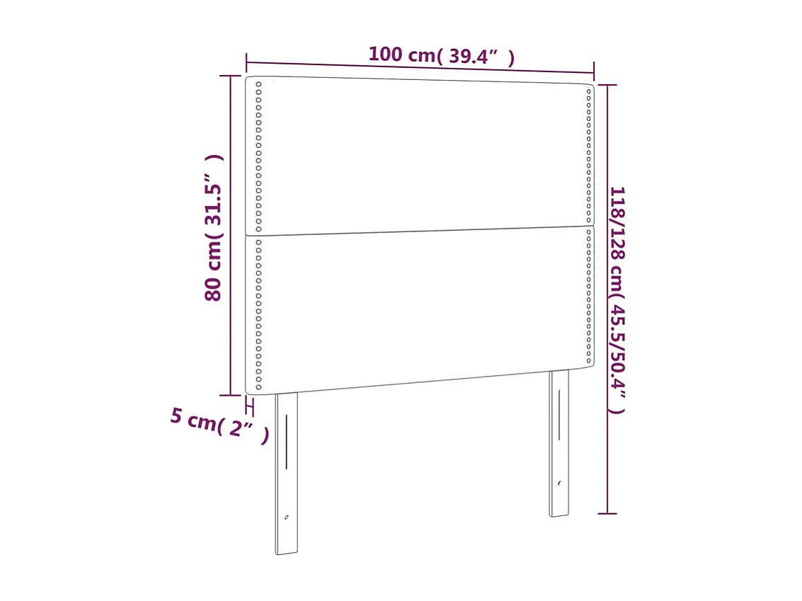 Tête de lit à LED Bleu 100x5x118-128 Tissu