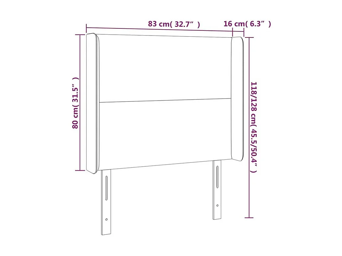 Tête de lit à LED Rose 83x16x118-128 Velours