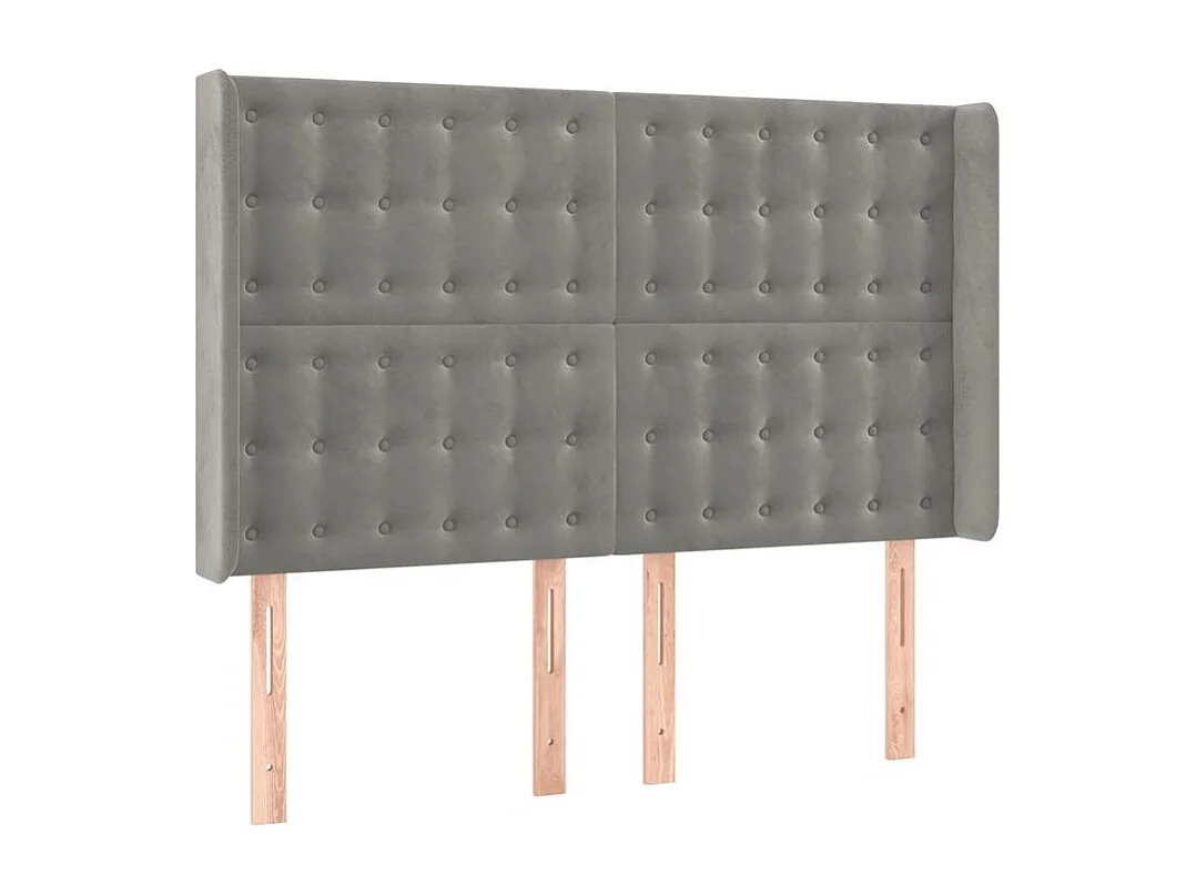 Tête de lit à LED Gris clair 147x16x118-128 Velours