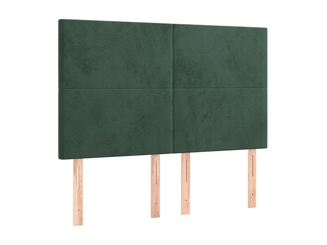 Tête de lit à LED Vert foncé 144x5x118-128 Velours