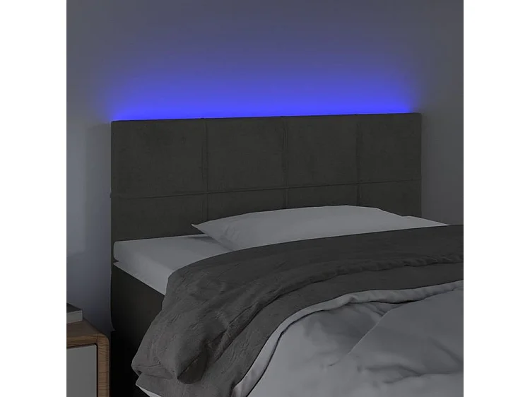 Tête de lit à LED Gris foncé 90x5x78-88 Velours