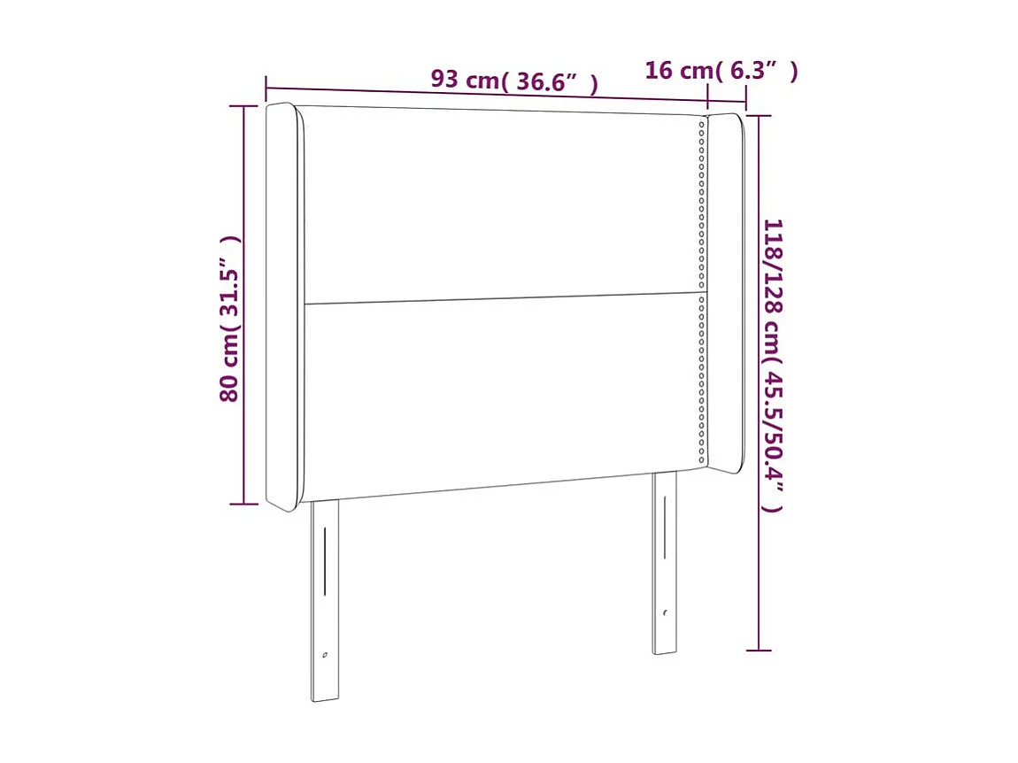 Tête de lit à LED Crème 93x16x118-128 Tissu