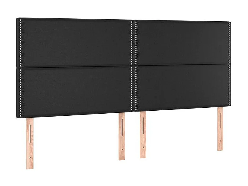 Tête de lit à LED Noir 200x5x118-128 Similicuir