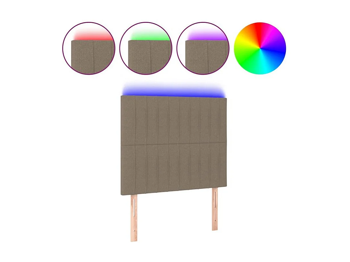 Tête de lit à LED Taupe 80x5x118-128 Tissu