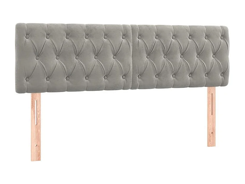 Tête de lit 2 pc Gris clair 72x7x78-88 Velours