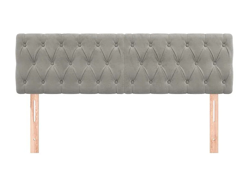 Tête de lit 2 pc Gris clair 72x7x78-88 Velours