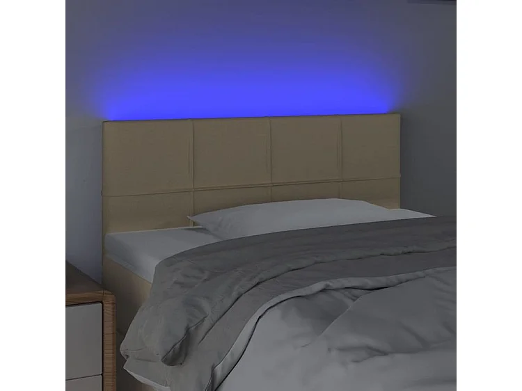 Tête de lit à LED Crème 80x5x78-88 Tissu
