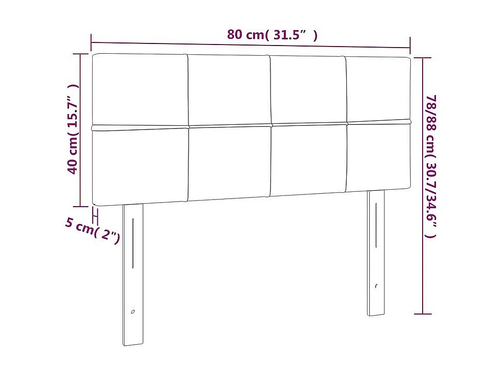 Tête de lit à LED Crème 80x5x78-88 Tissu