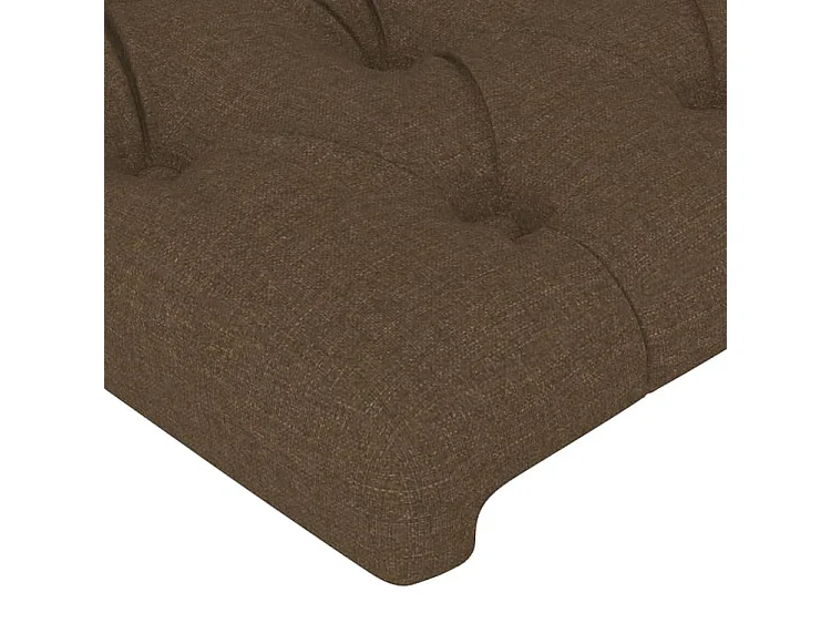 Tête de lit à LED Marron foncé 163x16x118-128 Tissu