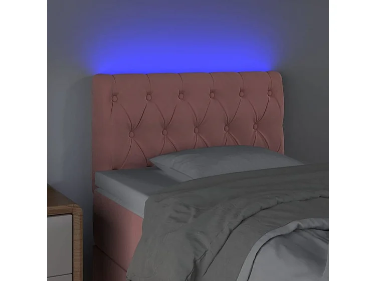 Tête de lit à LED Rose 80x7x78-88 Velours