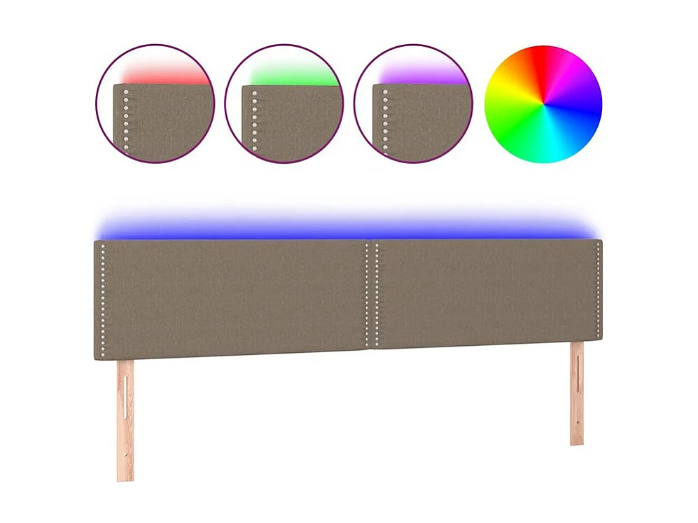 Tête de lit à LED Taupe 200x5x78-88 Tissu