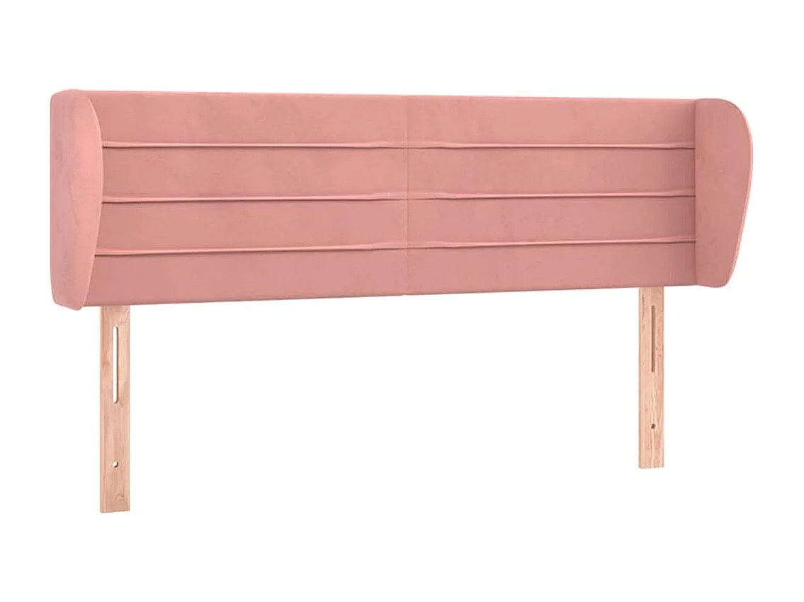 Tête de lit avec oreilles Rose 147x23x78-88 Velours