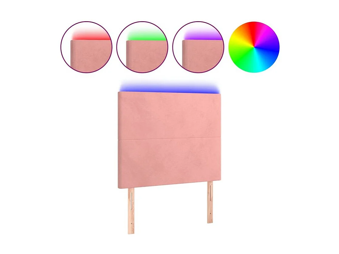Tête de lit à LED Rose 100x5x118-128 Velours