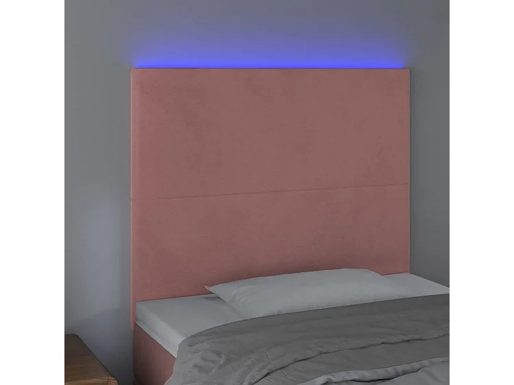 Tête de lit à LED Rose 100x5x118-128 Velours