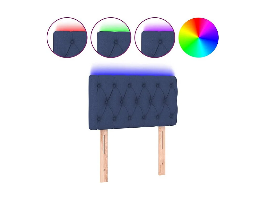 Tête de lit à LED Bleu 80x7x78-88 Tissu