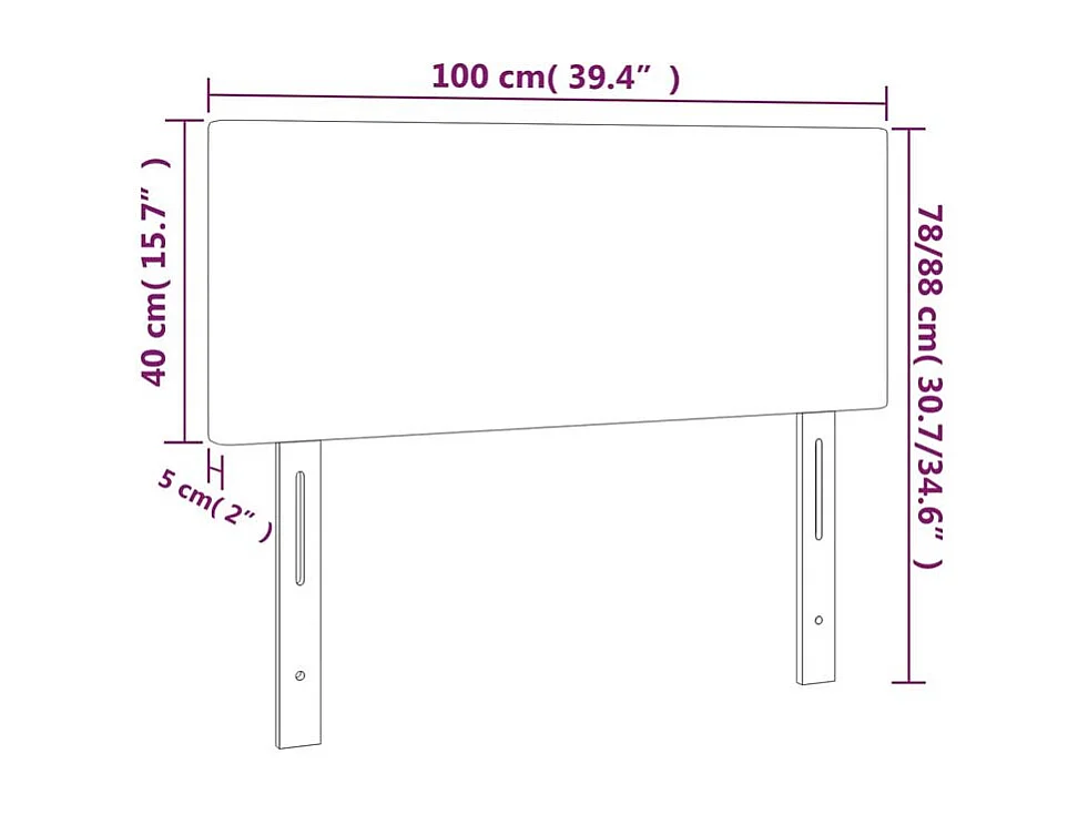 Tête de lit à LED Noir 100x5x78-88 Similicuir