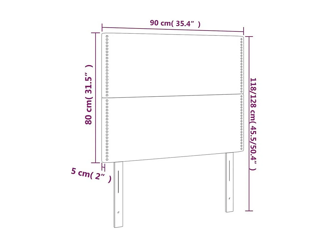 Tête de lit à LED Crème 90x5x118-128 Tissu