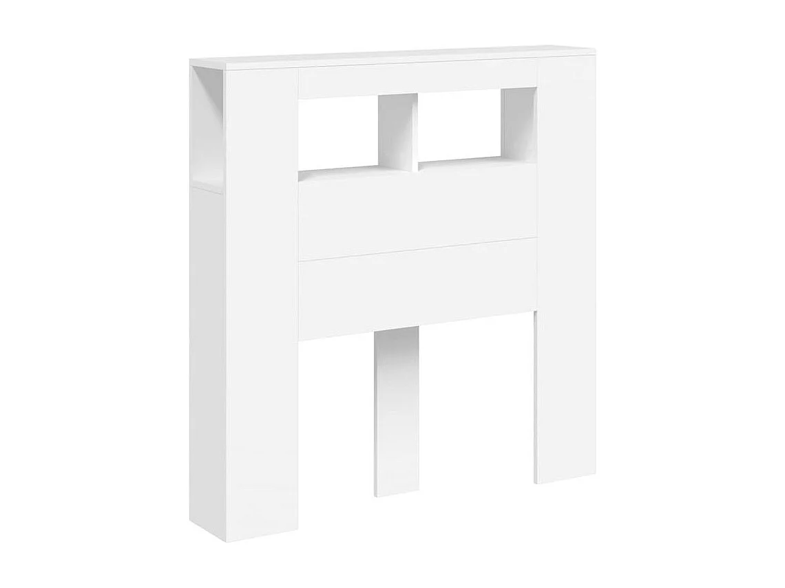 Tête de lit à LED blanc 100x18,5x103,5 bois d'ingénierie