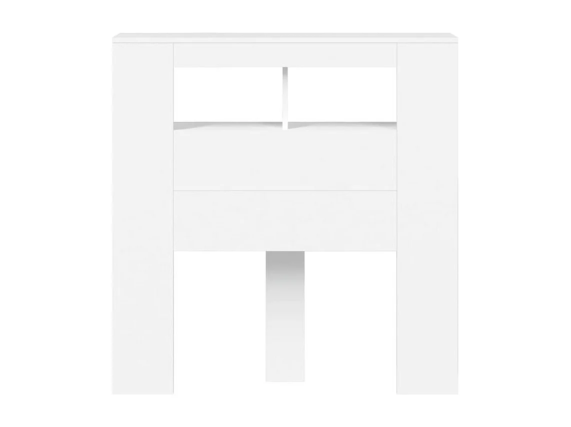 Tête de lit à LED blanc 100x18,5x103,5 bois d'ingénierie