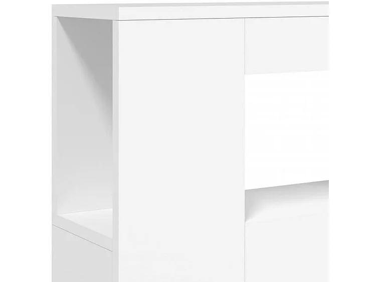 Tête de lit à LED blanc 100x18,5x103,5 bois d'ingénierie