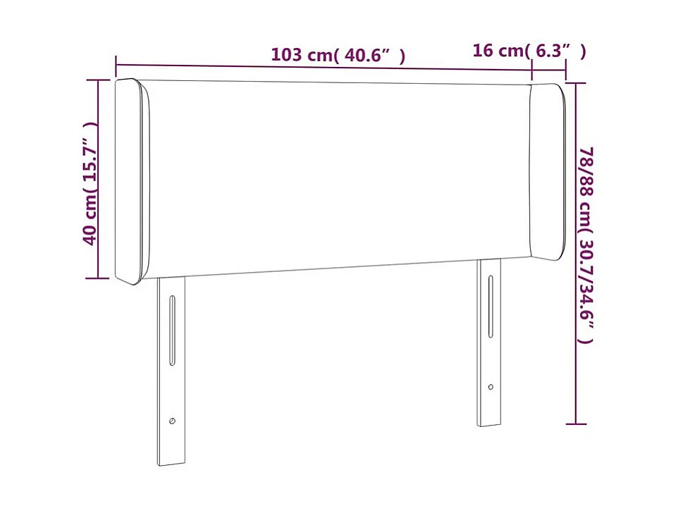 Tête de lit à LED Gris foncé 103x16x78-88 Velours