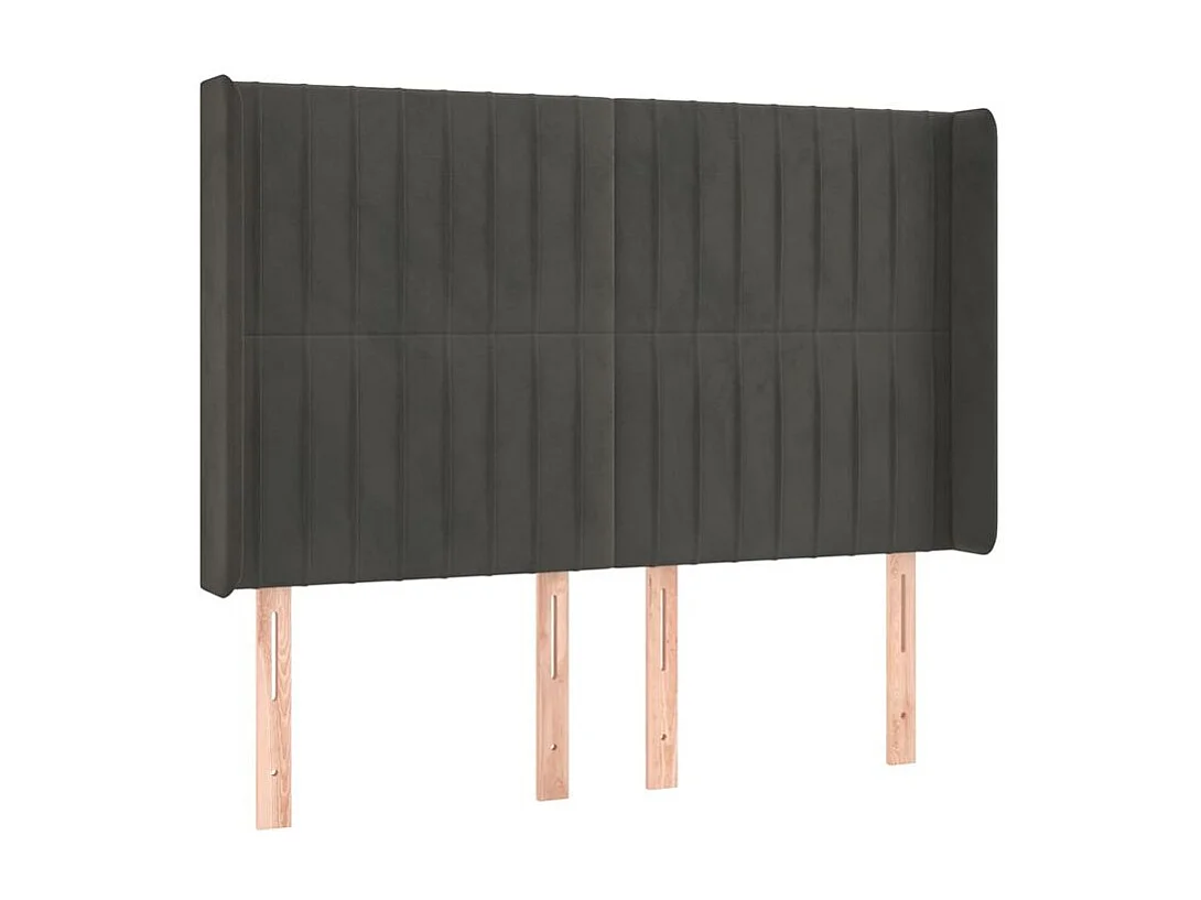 Tête de lit à LED Gris foncé 147x16x118-128 Velours
