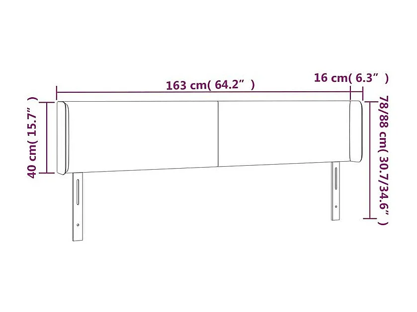 Tête de lit à LED Bleu 163x16x78-88 Tissu