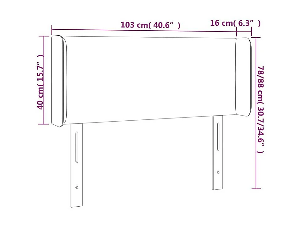 Tête de lit à LED Blanc 103x16x78-88 Similicuir