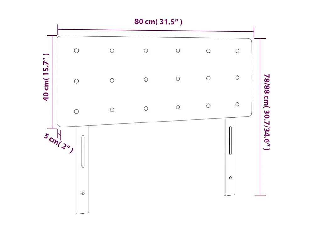 Tête de lit à LED Gris 80x5x78-88 Similicuir