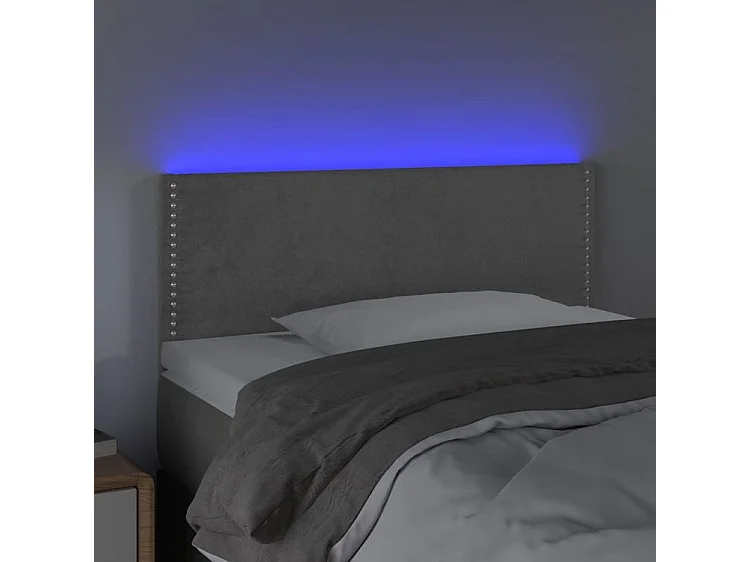 Tête de lit à LED Gris clair 90x5x78-88 Velours
