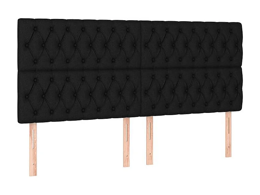 Tête de lit à LED Noir 180x7x118-128 Tissu