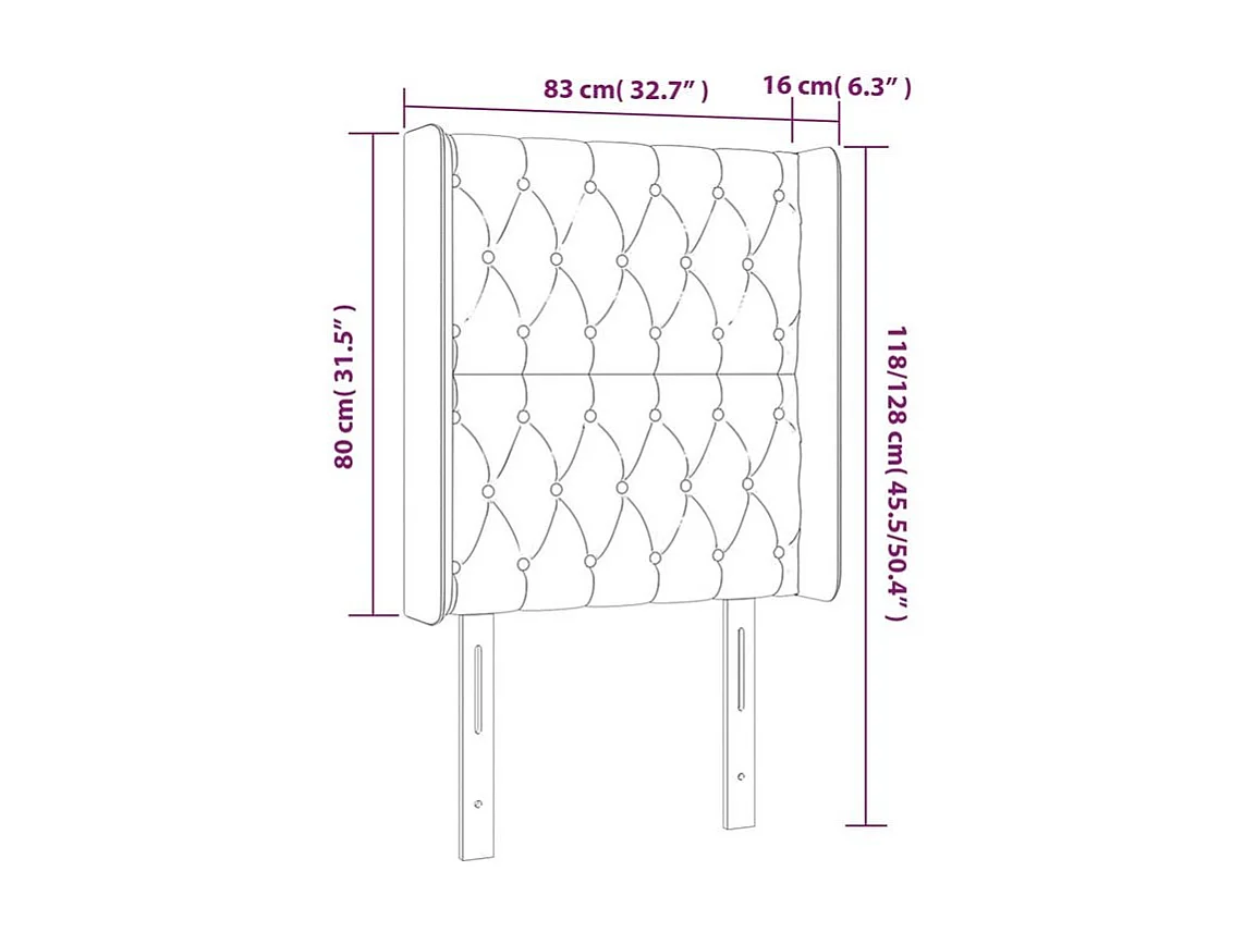 Tête de lit à LED Bleu 83x16x118-128 Tissu