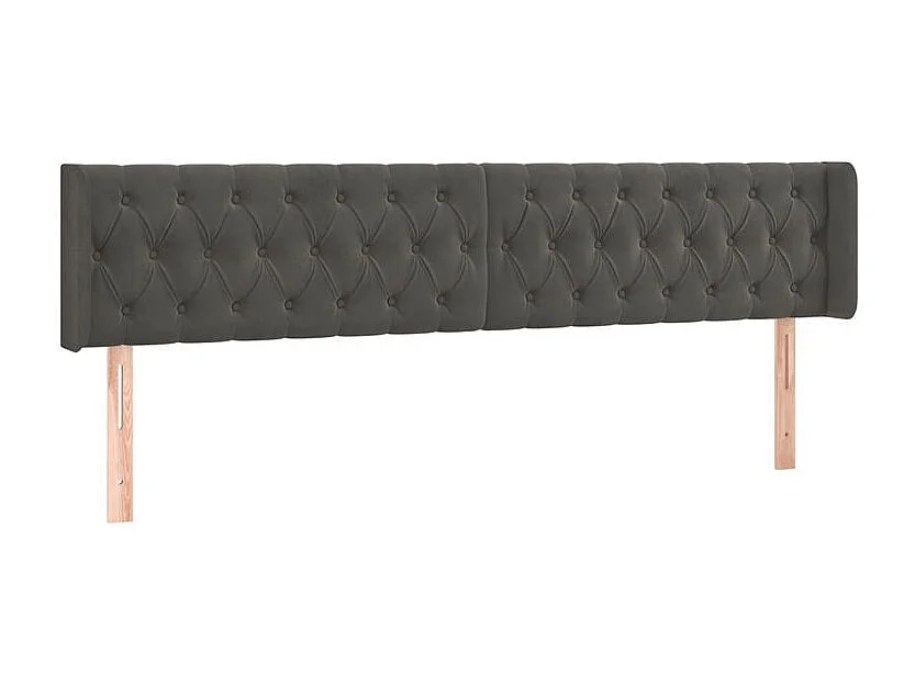 Tête de lit à LED Gris foncé 183x16x78-88 Velours