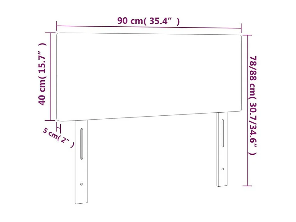 Tête de lit à LED Blanc 90x5x78-88 Similicuir