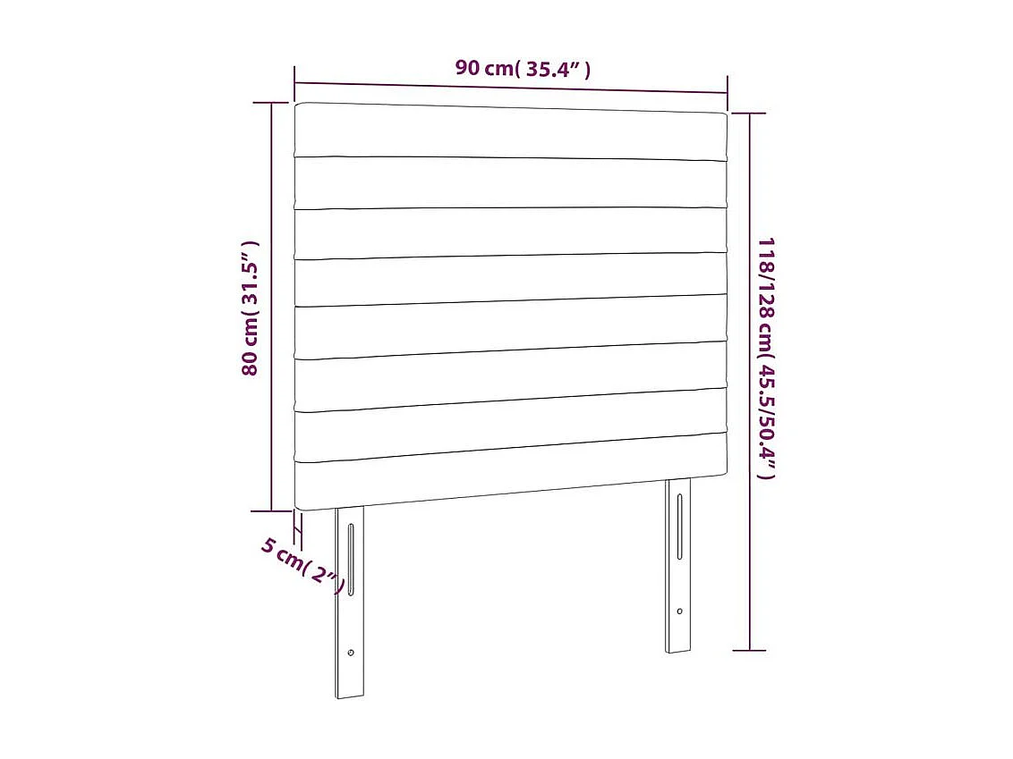 Tête de lit à LED Crème 90x5x118-128 Tissu