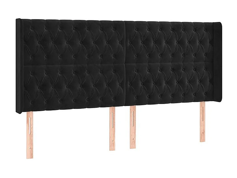 Tête de lit à LED Noir 203x16x118-128 Velours