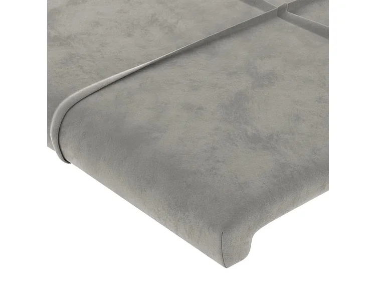 Tête de lit à LED Gris clair 83x16x118-128 Velours