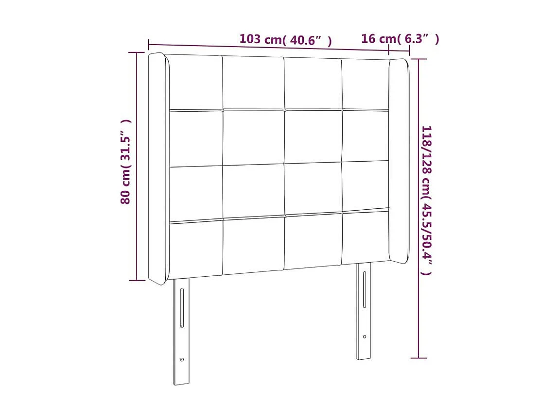Tête de lit à LED Bleu 103x16x118-128 Tissu