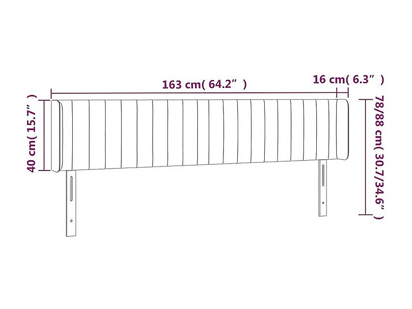 Tête de lit à LED Taupe 163x16x78-88 Tissu