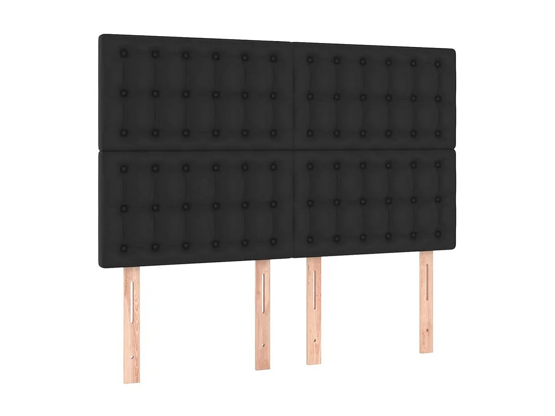 Tête de lit à LED Noir 144x5x118-128 Similicuir