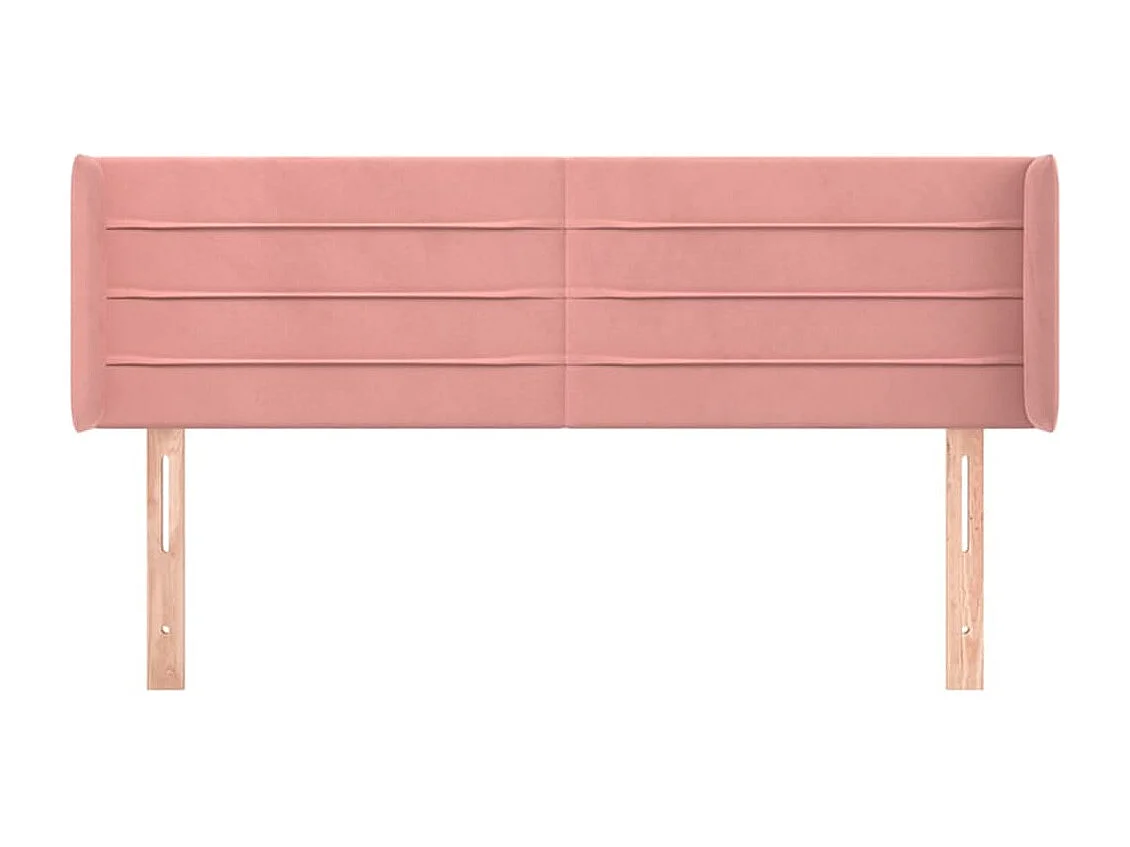 Tête de lit avec oreilles Rose 147x16x78-88 Velours