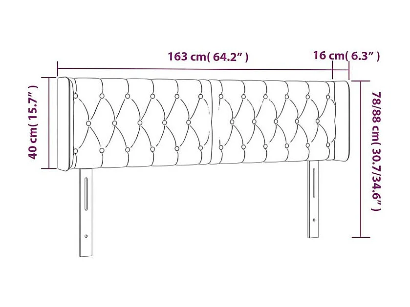 Tête de lit à LED Bleu 163x16x78-88 Tissu