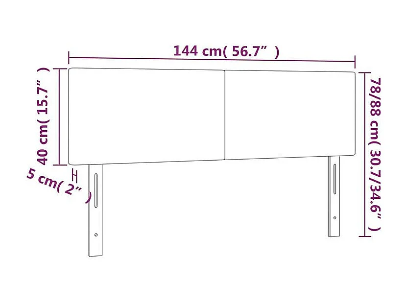 Tête de lit à LED Noir 144x5x78-88 Similicuir