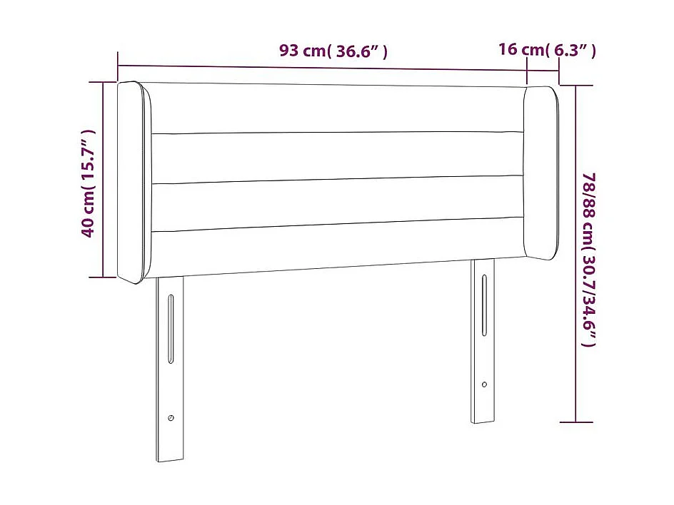 Tête de lit à LED Taupe 93x16x78-88 Tissu