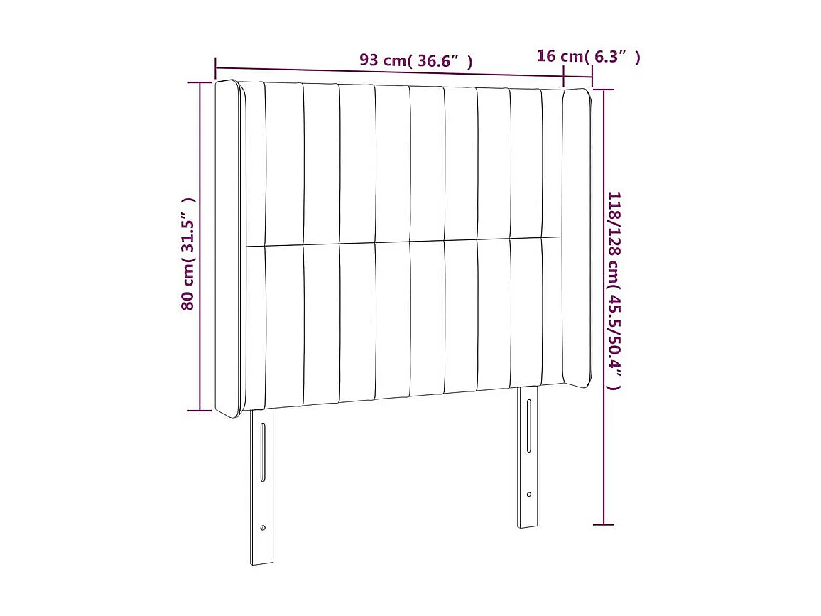 Tête de lit à LED Gris clair 93x16x118-128 Tissu