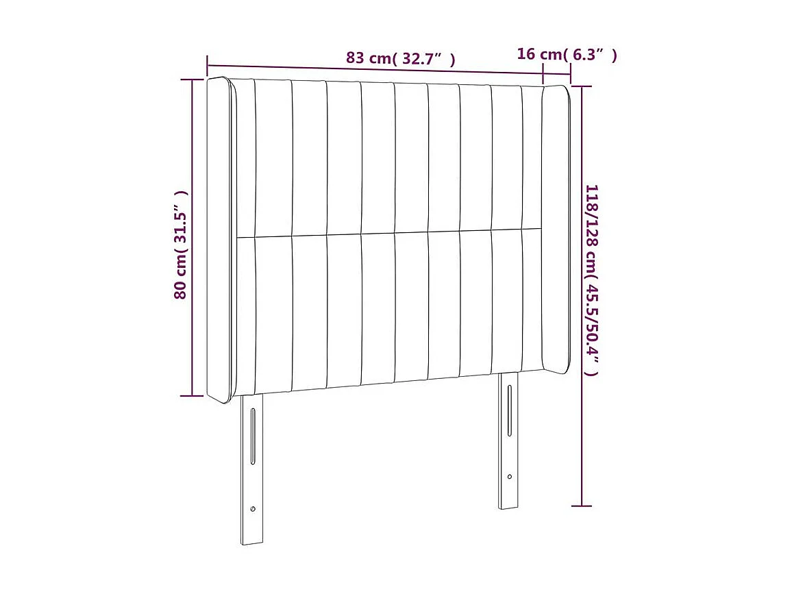 Tête de lit à LED Crème 83x16x118-128 Tissu