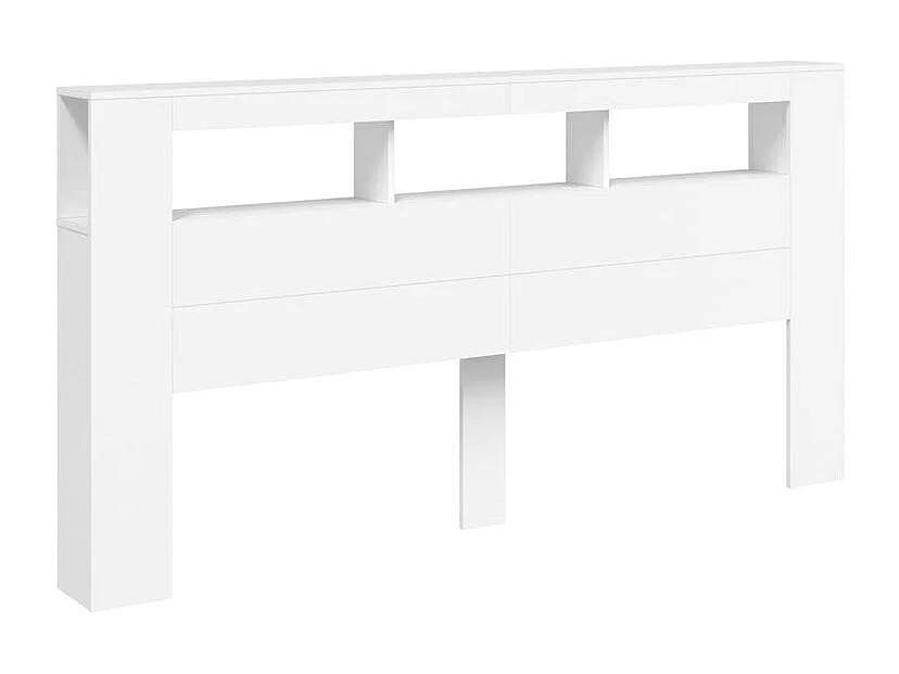 Tête de lit à LED blanc 200x18,5x103,5 bois d'ingénierie
