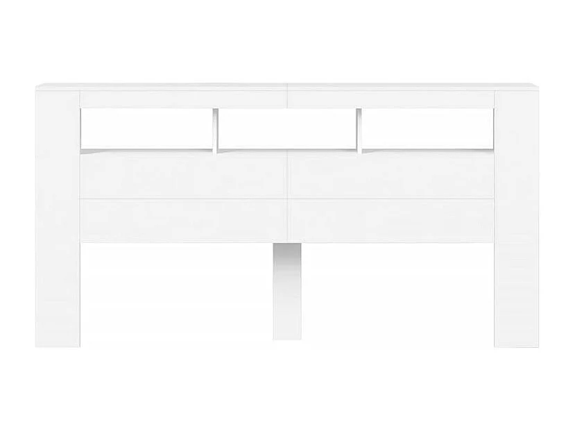 Tête de lit à LED blanc 200x18,5x103,5 bois d'ingénierie