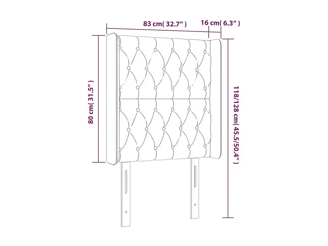 Tête de lit à LED Taupe 83x16x118-128 Tissu